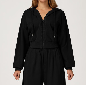 Cropped Zip-Up Hoodie Jacket