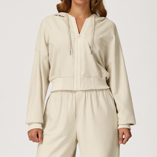 Cropped Zip-Up Hoodie Jacket