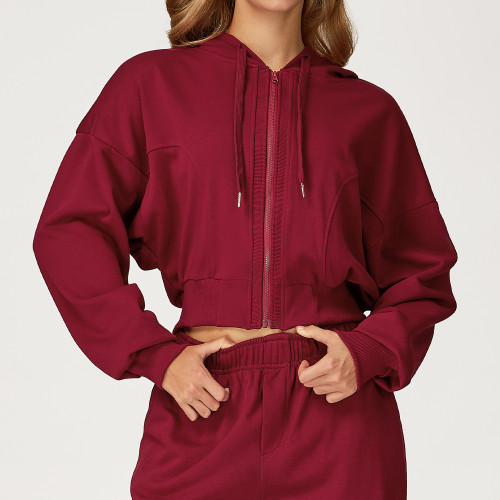 Cropped Zip-Up Hoodie Jacket