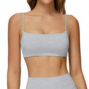 Minimal Strap Straight-Neck Sports Bra