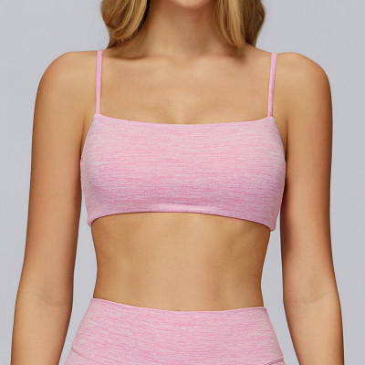 Minimal Strap Straight-Neck Sports Bra