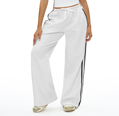 Relaxed Side-Stripe Wide-Leg Jogger Pants