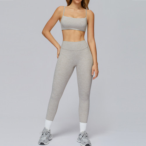 Minimal Strap Sports Bra & High-Waist Leggings Set