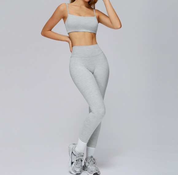 Minimal Strap Sports Bra & High-Waist Leggings Set