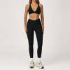 OEM & ODM V-Neck Racerback Sports Bra & Crossover High-Waist Leggings Set | Wholesale Activewear Solutions for Brands & Distributors | Custom Sizing, Private Label, and High-Quality Materials Availabl