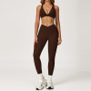 OEM & ODM V-Neck Racerback Sports Bra & Crossover High-Waist Leggings Set | Wholesale Activewear Solutions for Brands & Distributors | Custom Sizing, Private Label, and High-Quality Materials Availabl