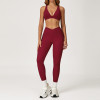 OEM & ODM V-Neck Racerback Sports Bra & Crossover High-Waist Leggings Set | Wholesale Activewear Solutions for Brands & Distributors | Custom Sizing, Private Label, and High-Quality Materials Availabl