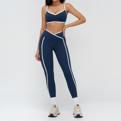 OEM & ODM Cross-Border Nude Fitness Yoga Set for Women - Tight Color-Matched Casual Sportswear for Outdoor Running, Fitness & Yoga - Perfect for Wholesale & Sourcing Agents - Model 9528