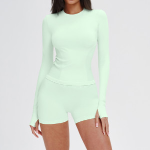 OEM & ODM Cross-Border Seamless Movement Suit for Women - Round Neckline Comfortable Fitness, Yoga, Outdoor Running & Sportswear - Perfect for Wholesale & Sourcing Agents - Model 5081