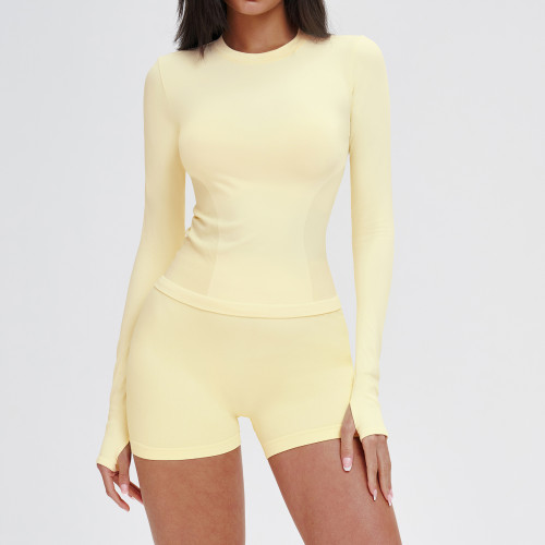 OEM & ODM Cross-Border Seamless Movement Suit for Women - Round Neckline Comfortable Fitness, Yoga, Outdoor Running & Sportswear - Perfect for Wholesale & Sourcing Agents - Model 5081