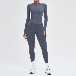 OEM & ODM Women's Cross-Border Seamless Sportswear Set - Comfortable Round Neck Yoga & Outdoor Running Fitness Wear for Active Women | Wholesale & Sourcing Agents