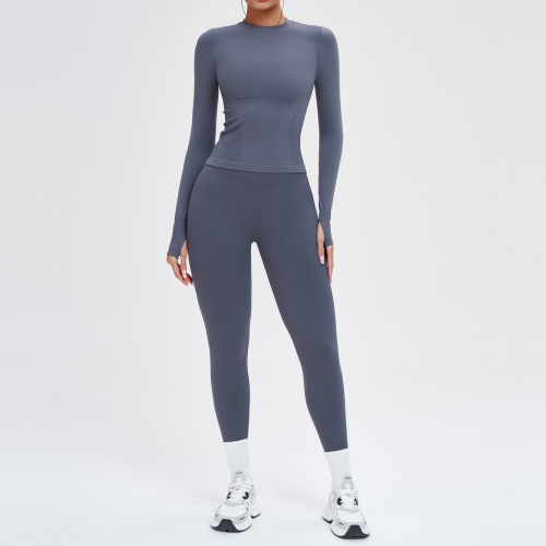 OEM & ODM Women's Cross-Border Seamless Sportswear Set - Comfortable Round Neck Yoga & Outdoor Running Fitness Wear for Active Women | Wholesale & Sourcing Agents