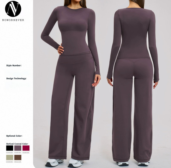 OEM & ODM Cross-border Spring Brushed Yoga Set - Wide-leg Loose Fit Sports Casual Set for Outdoor Running & Fitness | Wholesale & Sourcing Agents Welcome