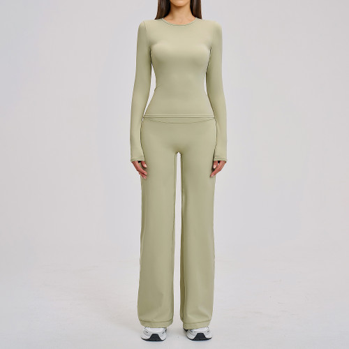 OEM & ODM Cross-border Spring Brushed Yoga Set - Wide-leg Loose Fit Sports Casual Set for Outdoor Running & Fitness | Wholesale & Sourcing Agents Welcome