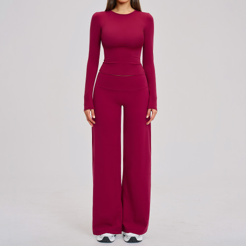 OEM & ODM Cross-border Spring Brushed Yoga Set - Wide-leg Loose Fit Sports Casual Set for Outdoor Running & Fitness | Wholesale & Sourcing Agents Welcome
