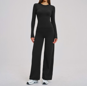 OEM & ODM Cross-border Spring Brushed Yoga Set - Wide-leg Loose Fit Sports Casual Set for Outdoor Running & Fitness | Wholesale & Sourcing Agents Welcome