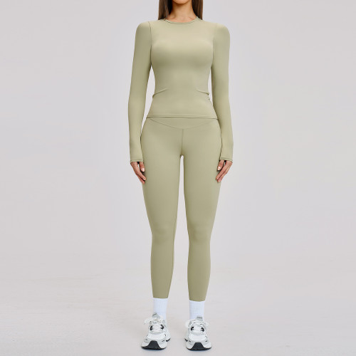 OEM & ODM Women's Cross-border Amazon Yoga Set - Brushed Fit Sports Casual Outfit, Perfect for Outdoor Running and Fitness | Wholesale & Sourcing Agents Available | Style 8519