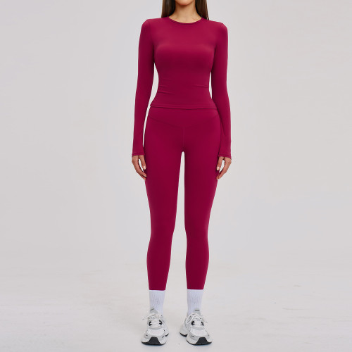 OEM & ODM Women's Cross-border Amazon Yoga Set - Brushed Fit Sports Casual Outfit, Perfect for Outdoor Running and Fitness | Wholesale & Sourcing Agents Available | Style 8519