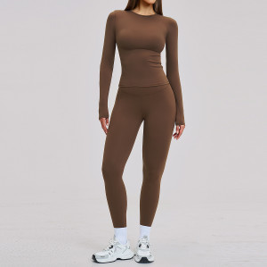 OEM & ODM Women's Cross-border Amazon Yoga Set - Brushed Fit Sports Casual Outfit, Perfect for Outdoor Running and Fitness | Wholesale & Sourcing Agents Available | Style 8519