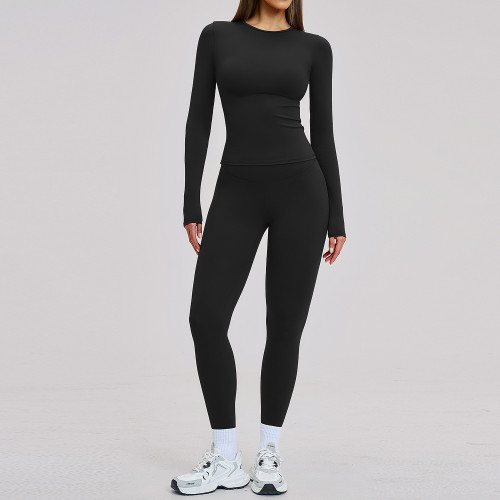 OEM & ODM Women's Cross-border Amazon Yoga Set - Brushed Fit Sports Casual Outfit, Perfect for Outdoor Running and Fitness | Wholesale & Sourcing Agents Available | Style 8519