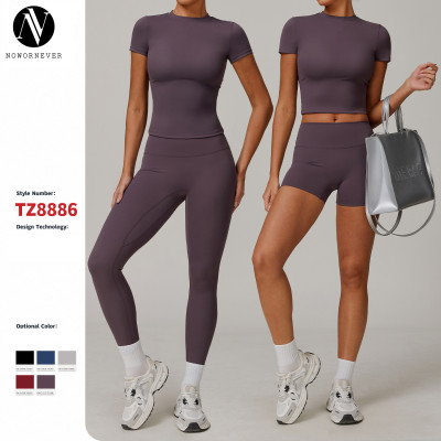 Zechuang Brushed High-Waisted Yoga Suit Set | OEM & ODM Women's Versatile Fitness Wear, Tight-Fitting Running Sports Suit for Activewear Manufacturers & Wholesalers