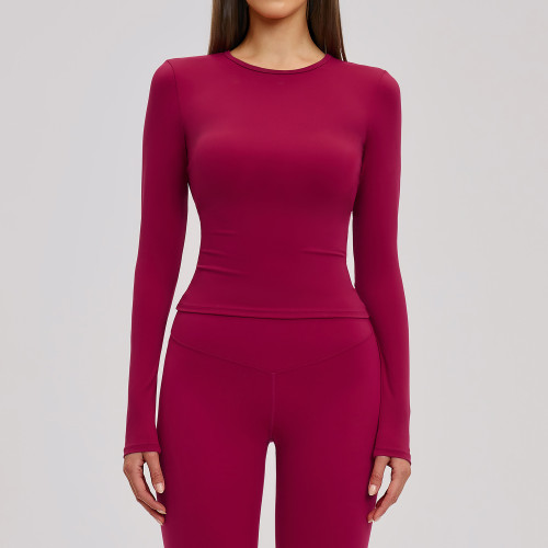 Zechuang Winter Brushed Long-Sleeved Yoga Suit - High-Intensity Fitness Apparel for Pilates & Running | OEM, ODM, Wholesale & Sourcing Agents Available | Perfect Sportswear Solution for Active Brands