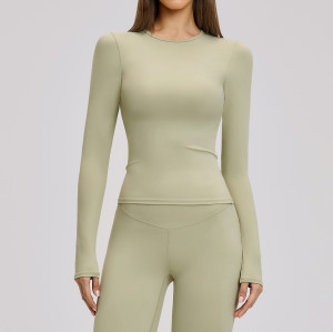 Zechuang Winter Brushed Long-Sleeved Yoga Suit - High-Intensity Fitness Apparel for Pilates & Running | OEM, ODM, Wholesale & Sourcing Agents Available | Perfect Sportswear Solution for Active Brands
