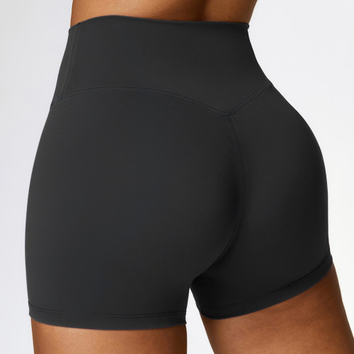 OEM & ODM Women's High-Waisted Brushed Yoga Shorts - Zechuang 8519, European and American Style Tight-Fitting Butt Lifting Fitness Pants for Wholesale & Sourcing Agents