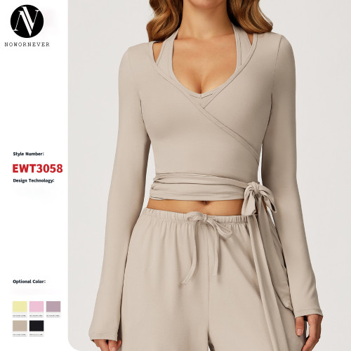 Custom OEM/ODM High-End Long Sleeve Yoga casual pants with Unique Fleece Fabric for Outdoor Fitness - Model 3058 | Wholesale Sportswear & Sourcing Agents