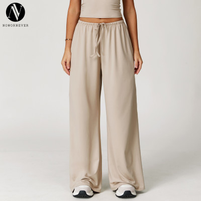 OEM & ODM Custom-Made Women's Brushed Wide-Leg Trousers - Loose-Fitting Casual Sports & Fitness Pants with Elastic Drawstring - Perfect for Wholesale & Sourcing Agents