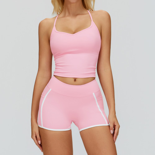 OEM/ODM Activewear: Naked Feel Color Block Yoga Set with Hollow-out Backless Design - Ideal for Outdoor Running Fitness | Bulk Orders Welcome | Sourcing Agents for Global Wholesalers