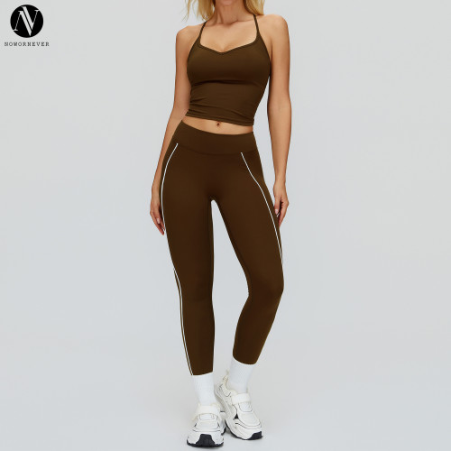 Cross-border Activewear Manufacturer - OEM & ODM Naked Feel Yoga Set featuring Color Block & Hollow-out Backless Design | Wholesale Fitness Sportswear for Outdoor Running & Gym Use | Trusted Sourcing Agents