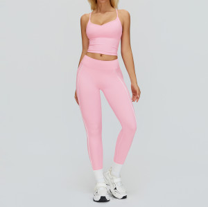 Cross-border Activewear Manufacturer - OEM & ODM Naked Feel Yoga Set featuring Color Block & Hollow-out Backless Design | Wholesale Fitness Sportswear for Outdoor Running & Gym Use | Trusted Sourcing Agents