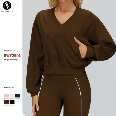 Hooded Sweatshirt, Warm and Windproof, Casual and Loose Fit, Outdoor Hiking and Running Sports Jacket 2501