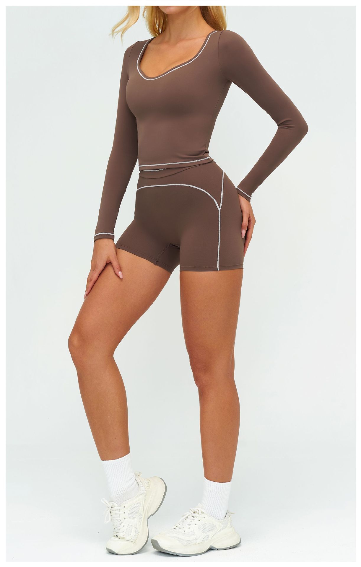 color-blocked yoga set for women