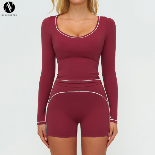 High-End Women's Color-Blocked Brushed Yoga Set 7028 - Double Shoulder Straps for Ultimate Comfort | OEM, ODM, Wholesale Activewear & Sportswear Manufacturing