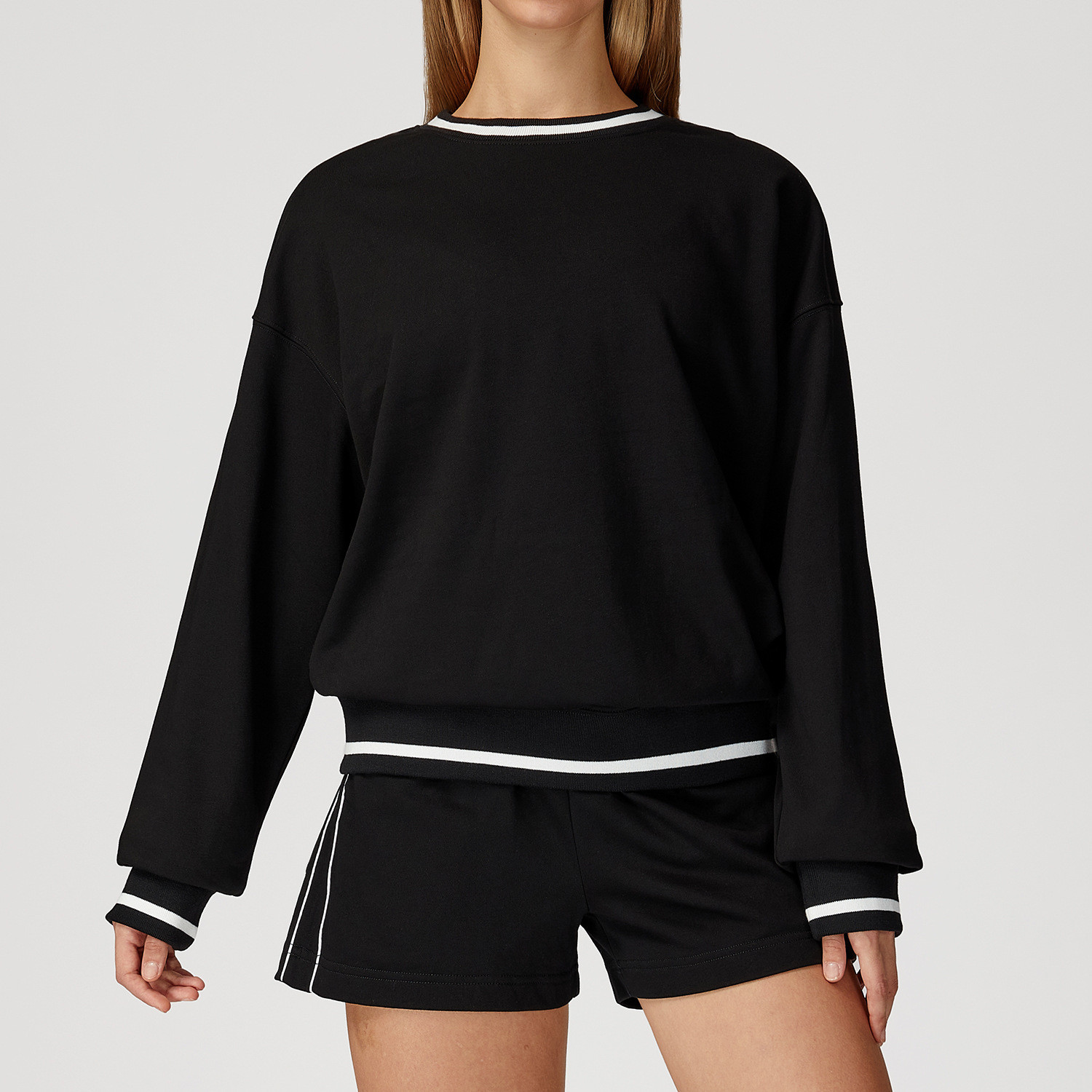 color-blocked hoodie set wholesale