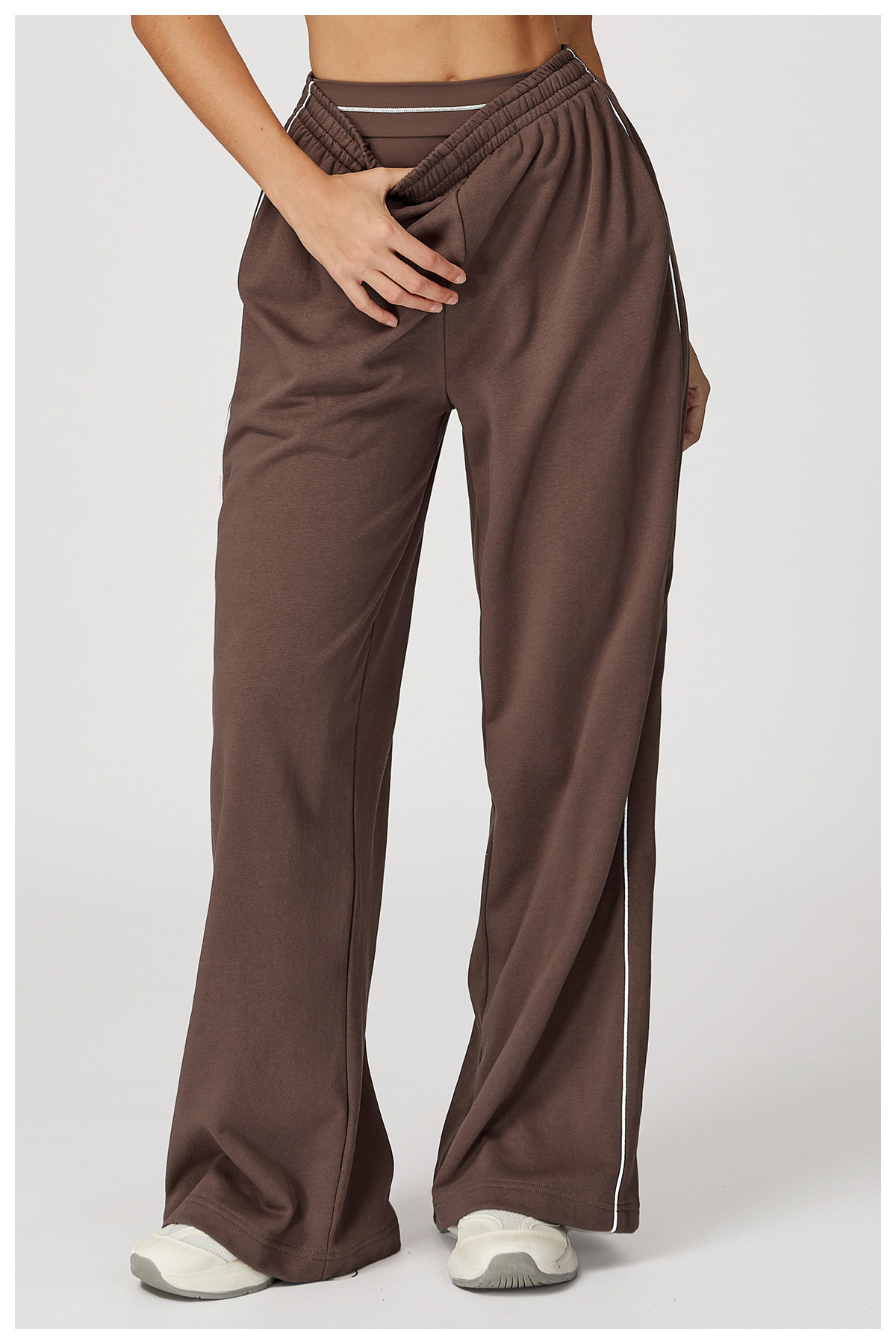high-waisted straight-leg sweatpants
