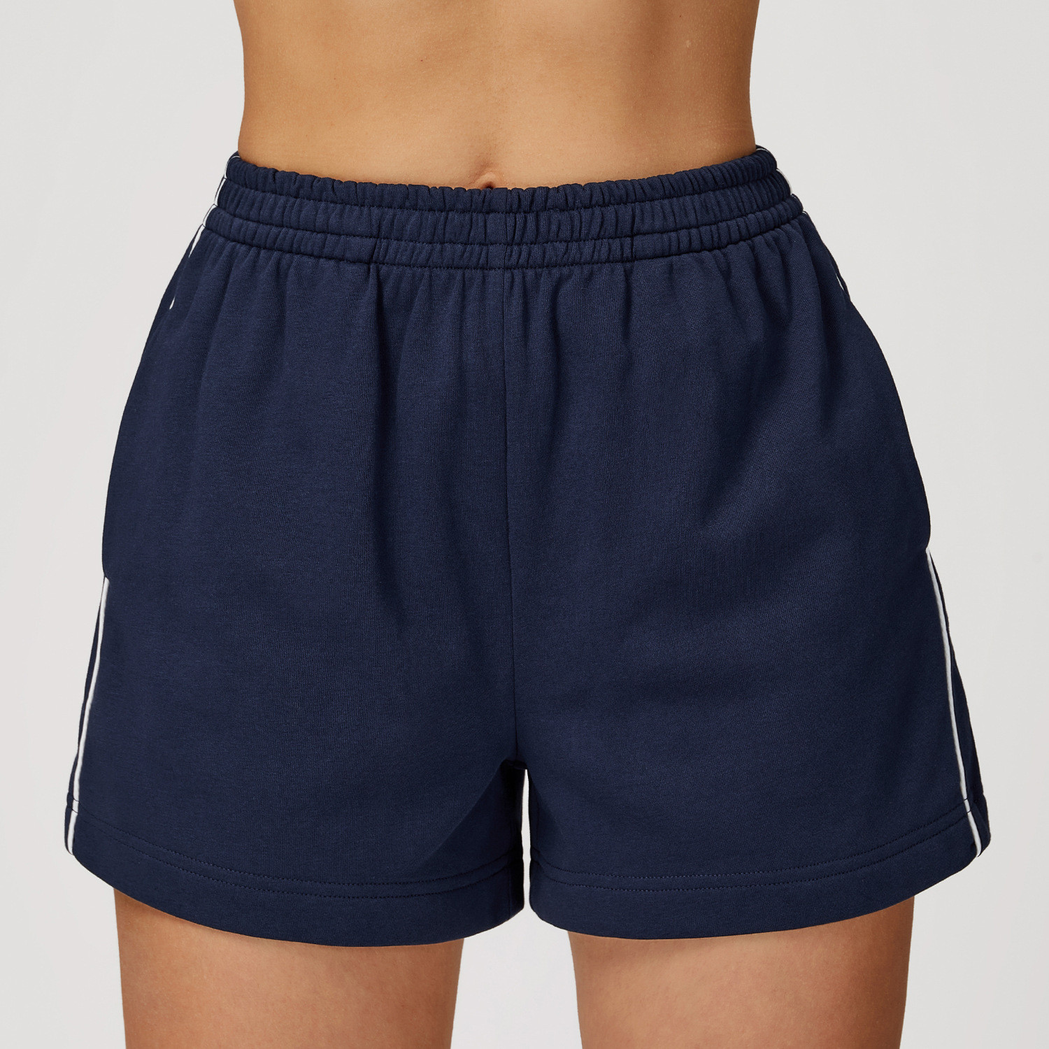 high-waisted loose-fitting shorts