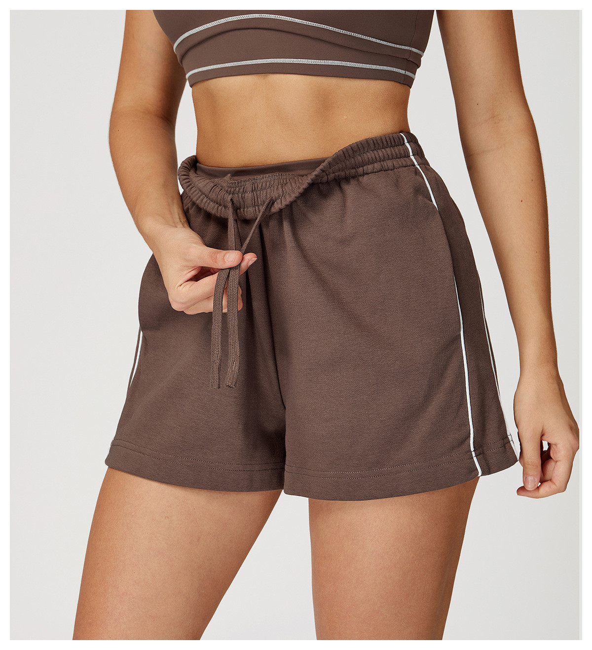 color-blocked athletic shorts