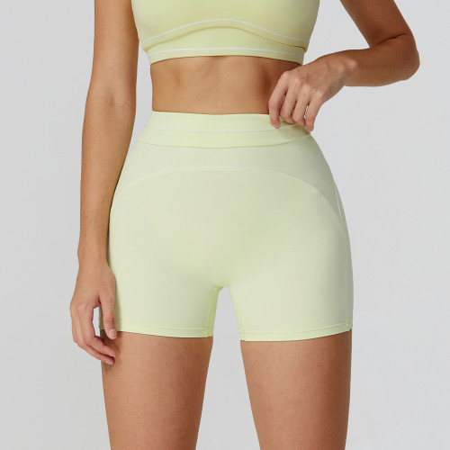 OEM & ODM Cross-Border High-Waisted Athletic Shorts - Color-Blocked Casual Yoga & Outdoor Running Fitness Shorts for Wholesalers | Style 7028