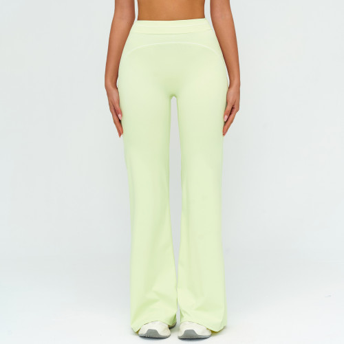 High-Waisted Wide-Leg Pants for Autumn/Winter | Color-Blocked Design for Casual & Sports Wear | OEM, ODM and Wholesale Solutions for Fitness Apparel 7028
