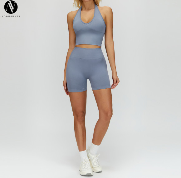 Seamless Racerback Women's Yoga Set - Ribbed Waist Slimming & Hip-Lifting | OEM/ODM & Wholesale Activewear Solutions for Fitness Industry 7725