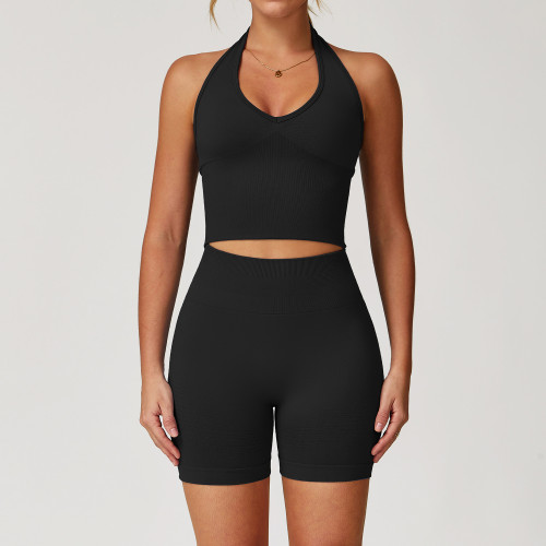 Seamless Racerback Women's Yoga Set - Ribbed Waist Slimming & Hip-Lifting | OEM/ODM & Wholesale Activewear Solutions for Fitness Industry 7725
