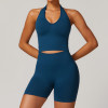 Seamless Racerback Women's Yoga Set - Ribbed Waist Slimming & Hip-Lifting | OEM/ODM & Wholesale Activewear Solutions for Fitness Industry 7725