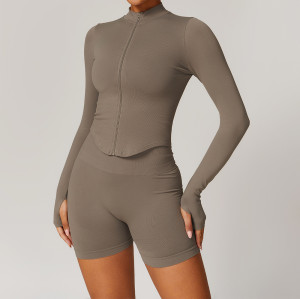 OEM/ODM Seamless Racerback Women's Yoga Set - Ribbed Waist Slimming & Hip-Lifting Activewear | Wholesale Solutions for Fitness Brands & Sourcing Agents