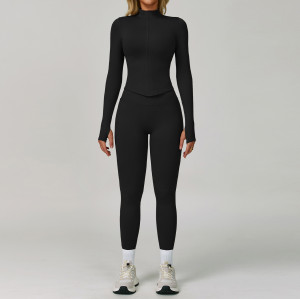 Wholesale Activewear: Cross-Border Seamless Tight-Fitting Yoga Set - Quick-Drying & Slimming Fitness Wear, Outdoor Running Three-Piece Set 7790, OEM/ODM Options