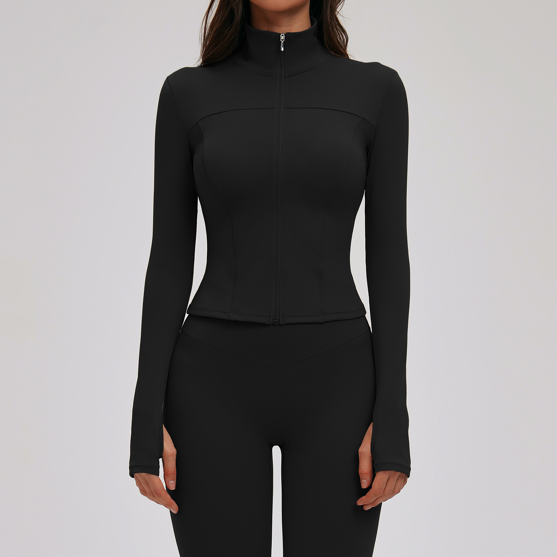 long sleeve zip-up yoga jacket