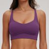 OEM & ODM Halter Neck Brushed Yoga Bra 7025 - Cross-Back Cutouts, Tight-Fitting Sports Bra for Outdoor Running, Wholesale Activewear & Sourcing Agents