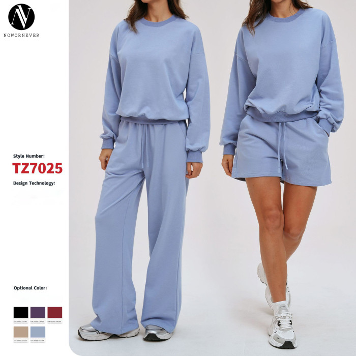 7025 Cross-Border Sweatshirt Set - Fashionable & Versatile Loose-Fitting Sportswear for Autumn & Winter | OEM, ODM, Wholesale & Sourcing Agents